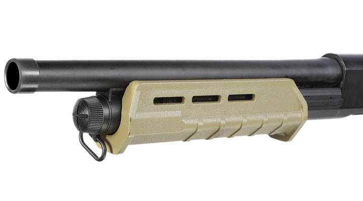 Cyma M870 MP-Style Shotgun Medium-Type Tri-Barrel Vollmetall Springer 6mm BB Dark Earth Bild 6