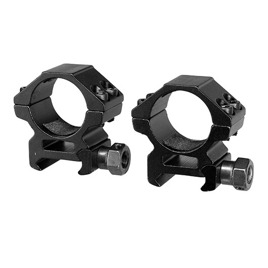 Double Bell Low Profile Rings fr 25,4 mm ZF f. 20 - 22 mm Schiene (2 Stck) schwarz