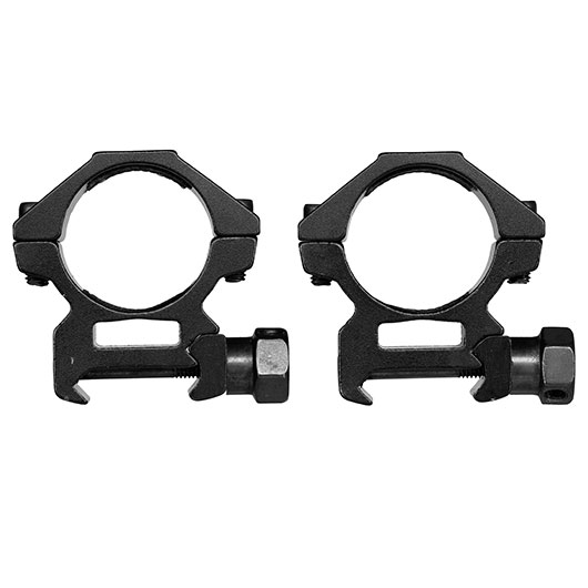 Double Bell Low Profile Rings fr 25,4 mm ZF f. 20 - 22 mm Schiene (2 Stck) schwarz Bild 1