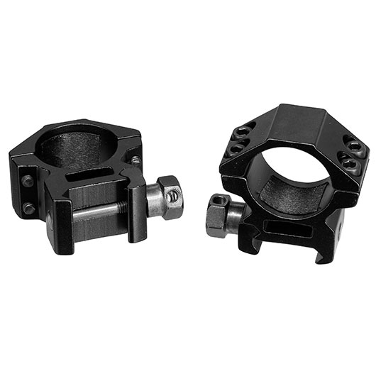 Double Bell Low Profile Rings fr 25,4 mm ZF f. 20 - 22 mm Schiene (2 Stck) schwarz Bild 2