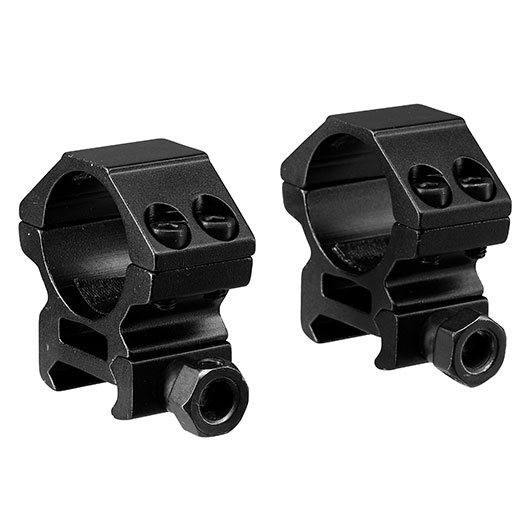 Double Bell Low Profile Rings fr 25,4 mm ZF f. 20 - 22 mm Schiene (2 Stck) schwarz Bild 3