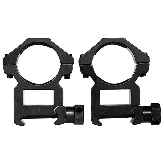 Double Bell High Profile Rings fr 25,4 mm ZF f. 20 - 22 mm Schiene (2 Stck) schwarz Bild 1