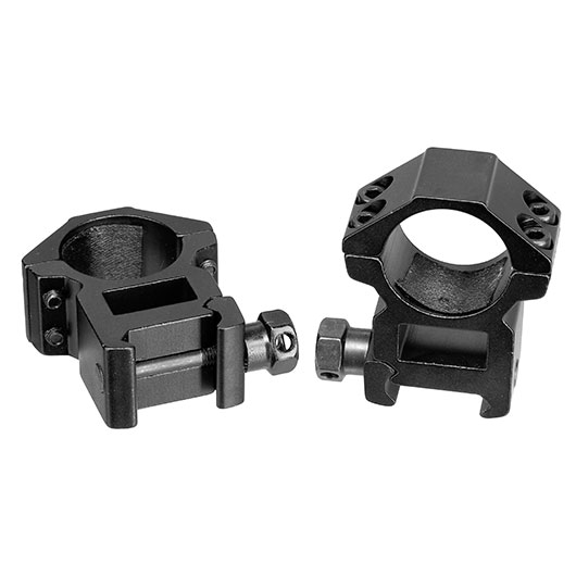 Double Bell High Profile Rings fr 25,4 mm ZF f. 20 - 22 mm Schiene (2 Stck) schwarz Bild 2