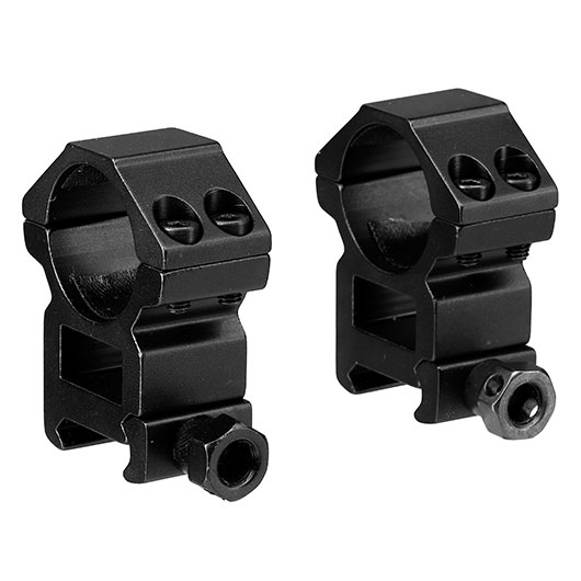 Double Bell High Profile Rings fr 25,4 mm ZF f. 20 - 22 mm Schiene (2 Stck) schwarz Bild 3