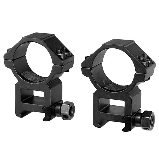 Double Bell High Profile Rings fr 30 mm ZF f. 20 - 22 mm Schiene (2 Stck) schwarz