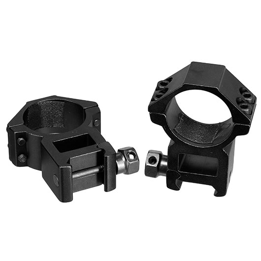 Double Bell High Profile Rings fr 30 mm ZF f. 20 - 22 mm Schiene (2 Stck) schwarz Bild 2