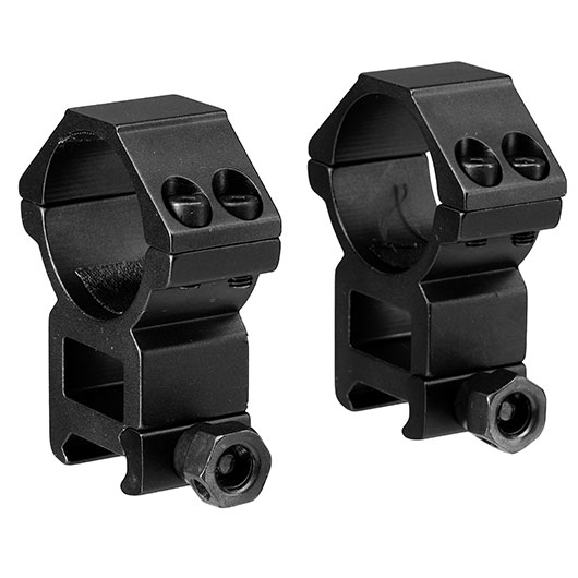 Double Bell High Profile Rings fr 30 mm ZF f. 20 - 22 mm Schiene (2 Stck) schwarz Bild 3