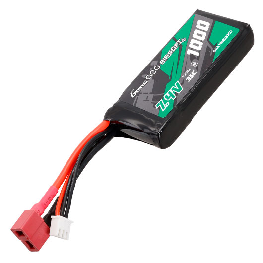 Gens Ace Airsoft LiPo Akku 7,4V 1000mAh 35C / 70C AN/PEQ Large-Type m. T-Stecker Anschluss