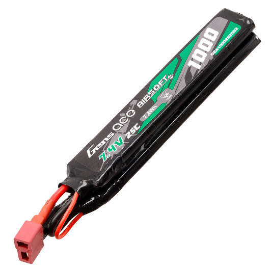 Gens Ace Airsoft LiPo Akku 7,4V 1000mAh 25C / 80C Small Two-Panel Type m. T-Stecker Anschluss Bild 1
