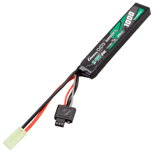 Gens Ace G-Tech Airsoft LiPo Akku 7,4V 1000mAh 25C / 80C Stock-Tube Type m. Mini-Tam Anschluss Bild 1