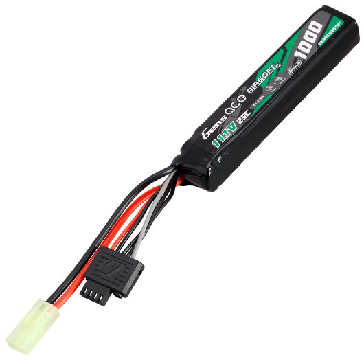Gens Ace G-Tech Airsoft LiPo Akku 11,1V 1000mAh 25C / 80C Stock-Tube Type m. Mini-Tam Anschluss Bild 1