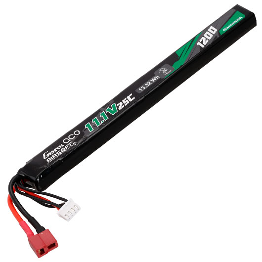 Gens Ace Airsoft LiPo Akku 11,1V 1200mAh 25C / 80C Stick-Type m. T-Stecker Anschluss