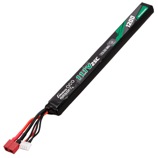 Gens Ace Airsoft LiPo Akku 11,1V 1200mAh 25C / 80C Stick-Type m. T-Stecker Anschluss Bild 1
