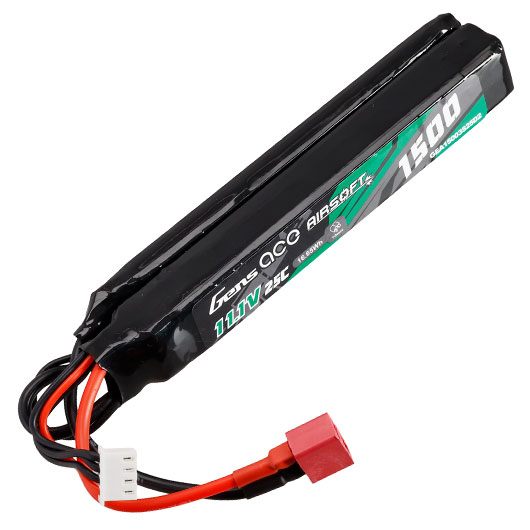 Gens Ace Airsoft LiPo Akku 11,1V 1500mAh 25C / 80C Small-Long Two-Panel Type m. T-Stecker Anschluss Bild 2