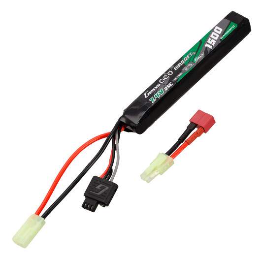 Gens Ace G-Tech Airsoft LiPo Akku 7,4V 1500mAh 25C / 80C Long Stock-Tube Type m. Mini-Tam Anschluss Bild 1