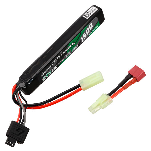 Gens Ace G-Tech Airsoft LiPo Akku 7,4V 1500mAh 25C / 80C Long Stock-Tube Type m. Mini-Tam Anschluss Bild 2