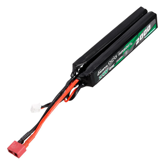 Gens Ace Airsoft LiPo Akku 7,4V 2000mAh 25C / 80C Small Two-Panel Type m. T-Stecker Anschluss Bild 2