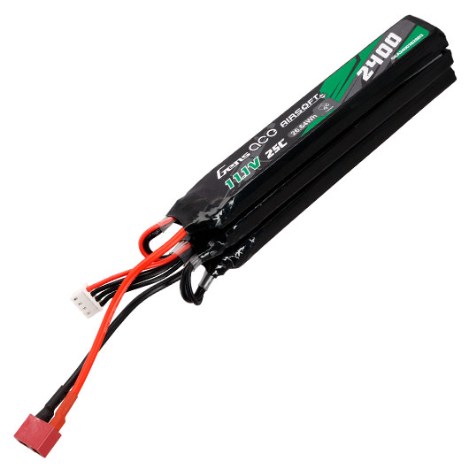 Gens Ace Airsoft LiPo Akku 11,1V 2400mAh 25C / 80C Small-Long Tri-Panel Type m. T-Stecker Anschluss Bild 1