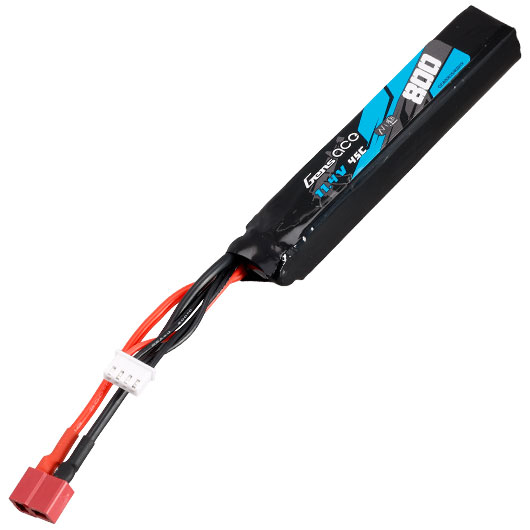 Gens Ace Airsoft LiPo LiHV Akku 11,4V 800mAh 45C Stock-Tube Type m. T-Stecker Anschluss Bild 1