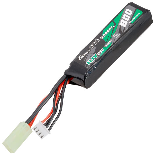 Gens Ace Airsoft LiPo Akku 11,1V 800mAh 25C / 80C Short Stock-Tube Type m. Mini-Tam Anschluss Bild 1