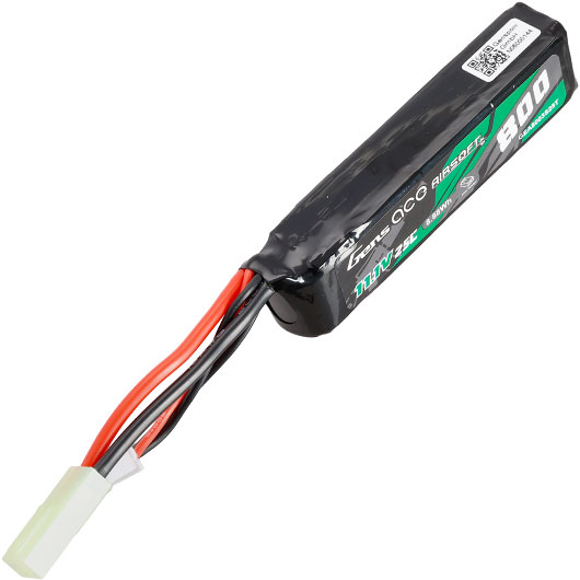 Gens Ace Airsoft LiPo Akku 11,1V 800mAh 25C / 80C Short Stock-Tube Type m. Mini-Tam Anschluss Bild 2