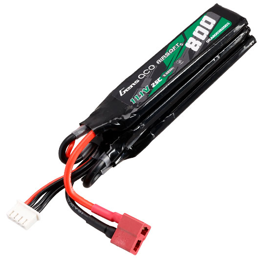 Gens Ace Airsoft LiPo Akku 11,1V 800mAh 25C / 80C Small-Short Tri-Panel Type m. T-Stecker Anschluss Bild 1