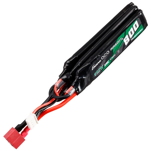Gens Ace Airsoft LiPo Akku 11,1V 800mAh 25C / 80C Small-Short Tri-Panel Type m. T-Stecker Anschluss Bild 2