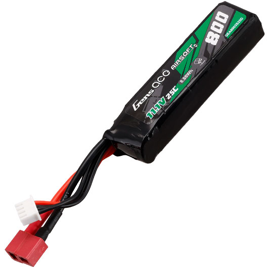 Gens Ace Airsoft LiPo Akku 11,1V 800mAh 25C / 80C Short Stock-Tube Type m. T-Stecker Anschluss Bild 1
