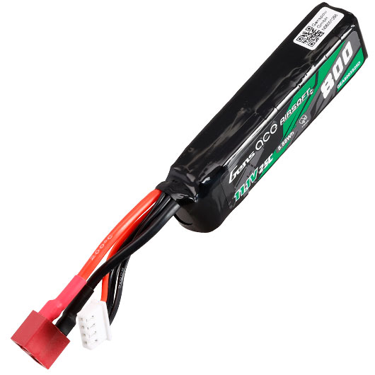 Gens Ace Airsoft LiPo Akku 11,1V 800mAh 25C / 80C Short Stock-Tube Type m. T-Stecker Anschluss Bild 2