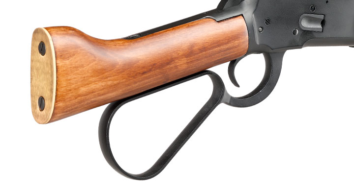 A&K M1873R Short LOCK Unterhebelrepetiergewehr Gas-Bolt-Action 6mm BB schwarz - Echtholz Version Bild 10