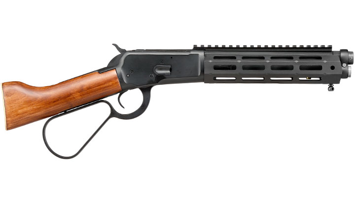 A&K M1873R Short LOCK Unterhebelrepetiergewehr Gas-Bolt-Action 6mm BB schwarz - Echtholz Version Bild 2
