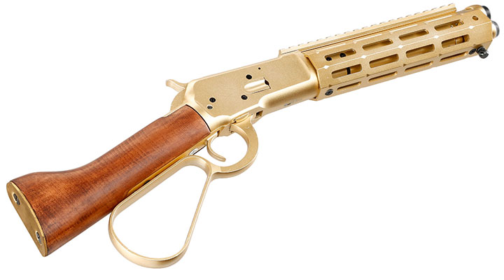 A&K M1873R Short LOCK Unterhebelrepetiergewehr Gas-Bolt-Action 6mm BB gold - Echtholz Version Bild 5