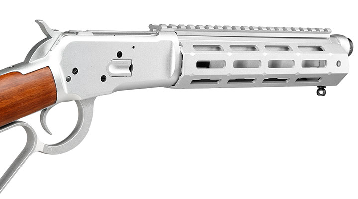 A&K M1873R Short LOCK Unterhebelrepetiergewehr Gas-Bolt-Action 6mm BB silber - Echtholz Version Bild 9