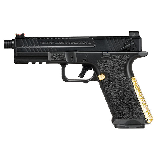 EMG / Salient Arms Int. BLU mit Metallschlitten Komplettset AEP 6mm BB schwarz / gold - MosFet / LiPo Version Bild 1