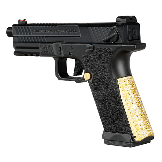 EMG / Salient Arms Int. BLU mit Metallschlitten Komplettset AEP 6mm BB schwarz / gold - MosFet / LiPo Version Bild 7