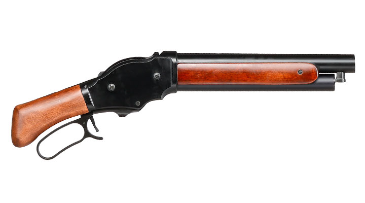Golden Eagle M1887 Shorty Gas Lever Action mit Hlsenauswurf 6mm BB schwarz - Echtholz Version Bild 2