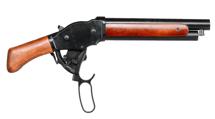 Golden Eagle M1887 Shorty Gas Lever Action mit Hlsenauswurf 6mm BB schwarz - Echtholz Version Bild 3