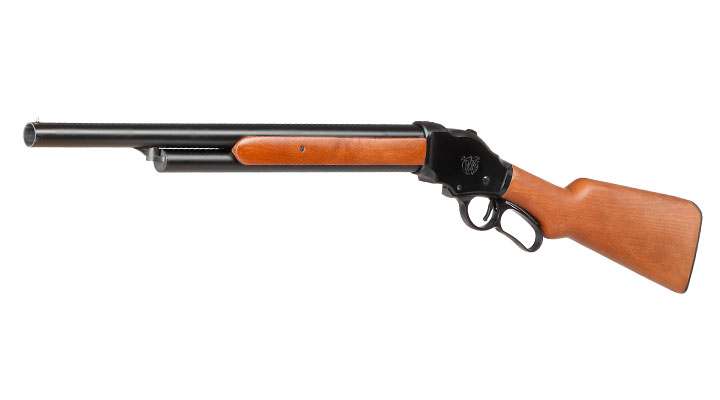 Golden Eagle M1887 Rifle Gas Lever Action mit Hlsenauswurf 6mm BB schwarz - Echtholz Version