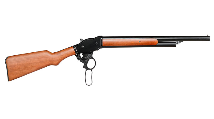 Golden Eagle M1887 Rifle Gas Lever Action mit Hlsenauswurf 6mm BB schwarz - Echtholz Version Bild 3