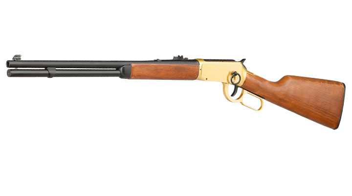 Double Bell M1894 Western Rifle mit Hlsenauswurf Vollmetall CO2 6mm BB gold - Echtholz-Version