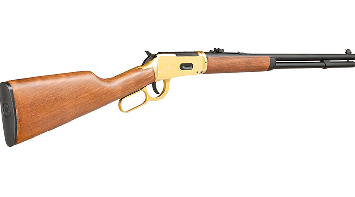 Double Bell M1894 Western Rifle mit Hlsenauswurf Vollmetall CO2 6mm BB gold - Echtholz-Version Bild 4