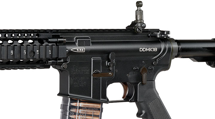 EMG / Cyma Daniel Defense MK18 MOD1 Vollmetall CGS T8-System Gas-Blow-Back 6mm BB schwarz Bild 7