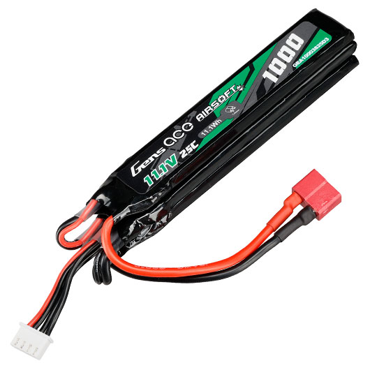 Gens Ace Airsoft LiPo Akku 7,4V 1000mAh 25C / 80C Small Tri-Panel Type m. T-Stecker Anschluss Bild 1