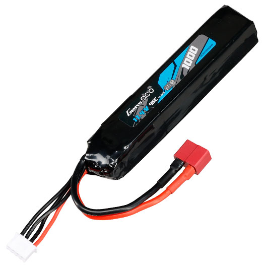 Gens Ace Airsoft LiPo LiHV Akku 11,4V 1000mAh 45C Stock-Tube Type m. T-Stecker Anschluss