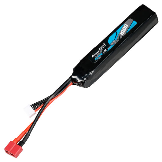 Gens Ace Airsoft LiPo LiHV Akku 11,4V 1000mAh 45C Stock-Tube Type m. T-Stecker Anschluss Bild 1