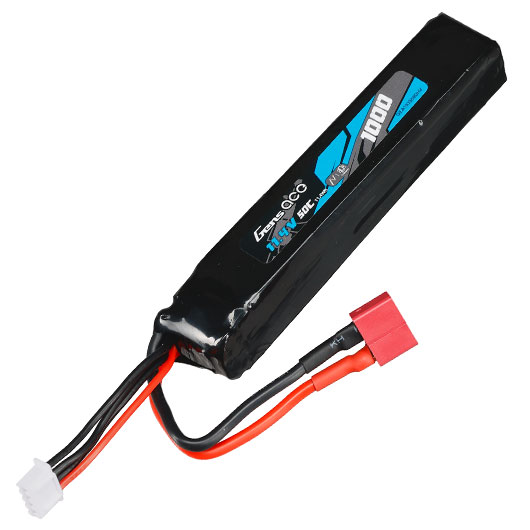 Gens Ace Airsoft LiPo LiHV Akku 11,4V 1000mAh 50C Stock-Tube Type m. T-Stecker Anschluss