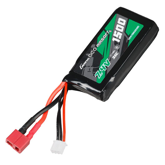 Gens Ace Airsoft LiPo Akku 7,4V 1500mAh 35C / 70C AN/PEQ Large-Type m. T-Stecker Anschluss Bild 1