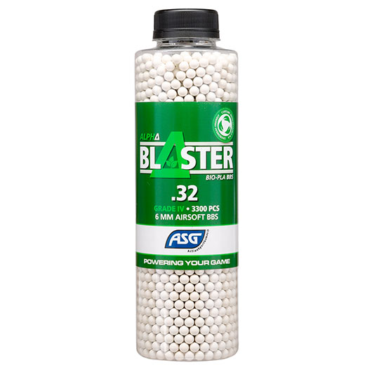 ASG Alpha Blaster Bio PLA Grade IV Precision BBs 0,32g 3.300er Flasche weiss
