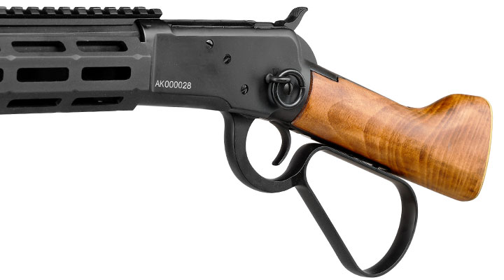 A&K M1873R Medium LOCK Unterhebelrepetiergewehr Gas-Bolt-Action 6mm BB schwarz - Echtholz Version Bild 9