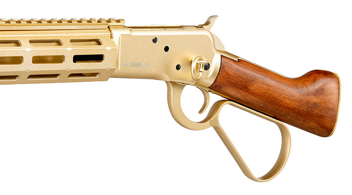 A&K M1873R Medium LOCK Unterhebelrepetiergewehr Gas-Bolt-Action 6mm BB gold - Echtholz Version Bild 9